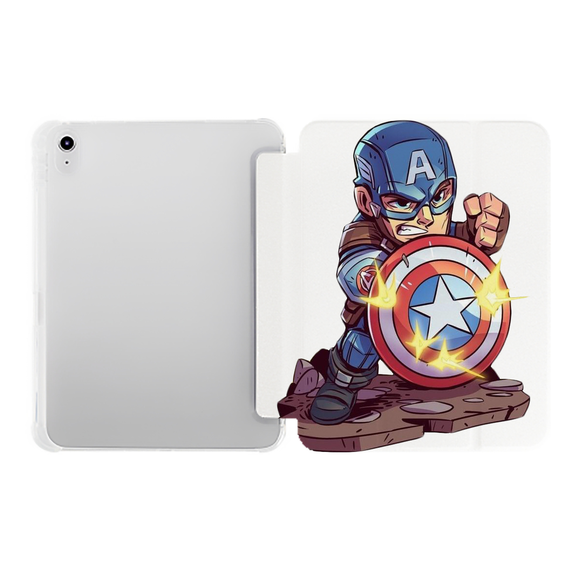 （画像用） アベンジャーズ The Avengers IPad ケース ペン収納付き 三つ折りスタンド PUレザー×シリコン 対応機種9.5/10.5/10.9インチ